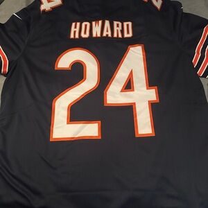 Black Football Jersey with Orange Accents